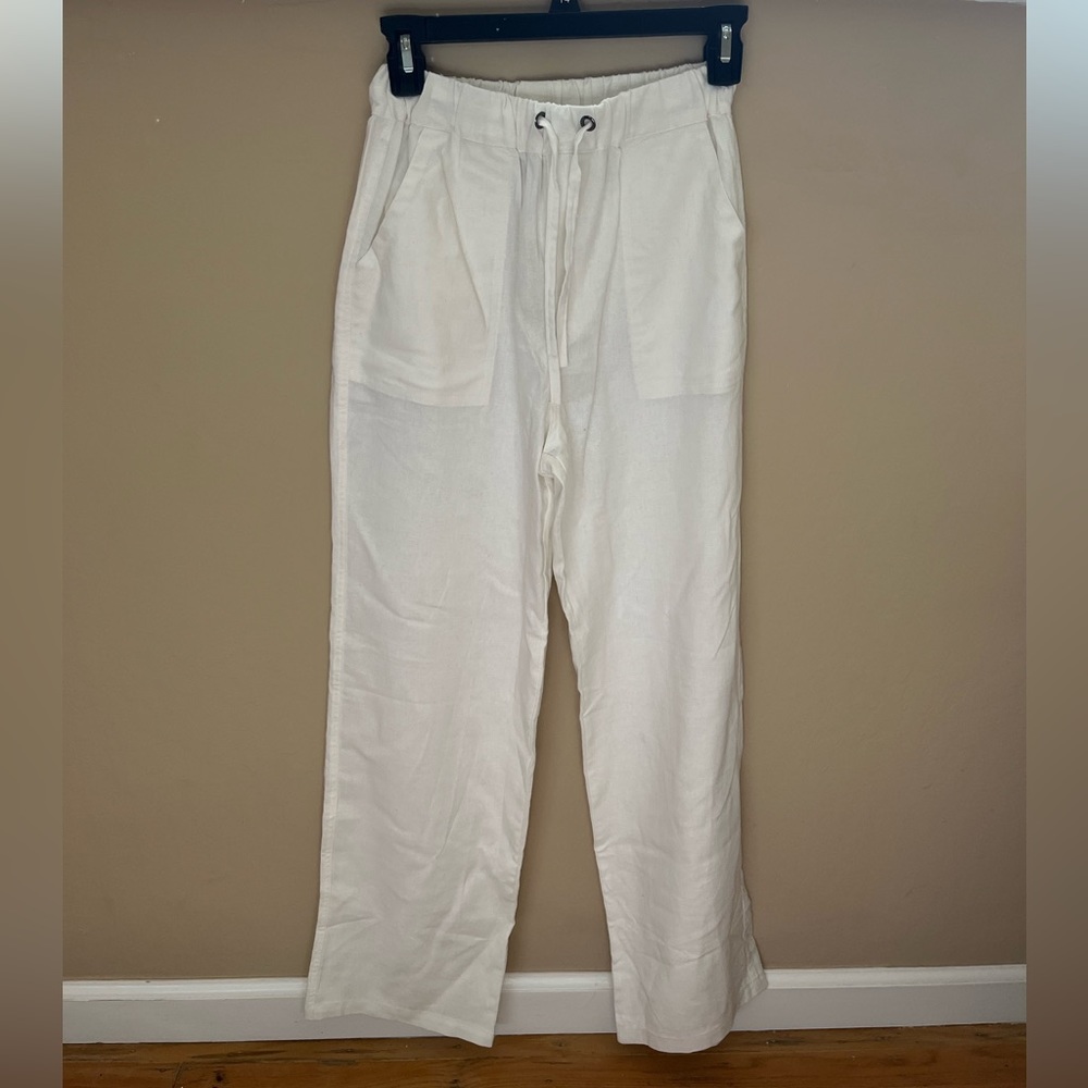 White linen pants NWT size XS